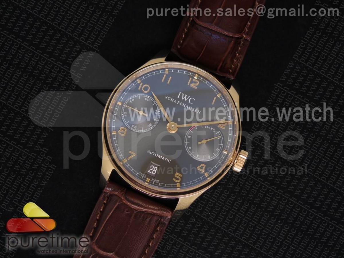 [ZF] IWC Portuguese Real PR RG IW500702 on Brown Leather Strap A52010