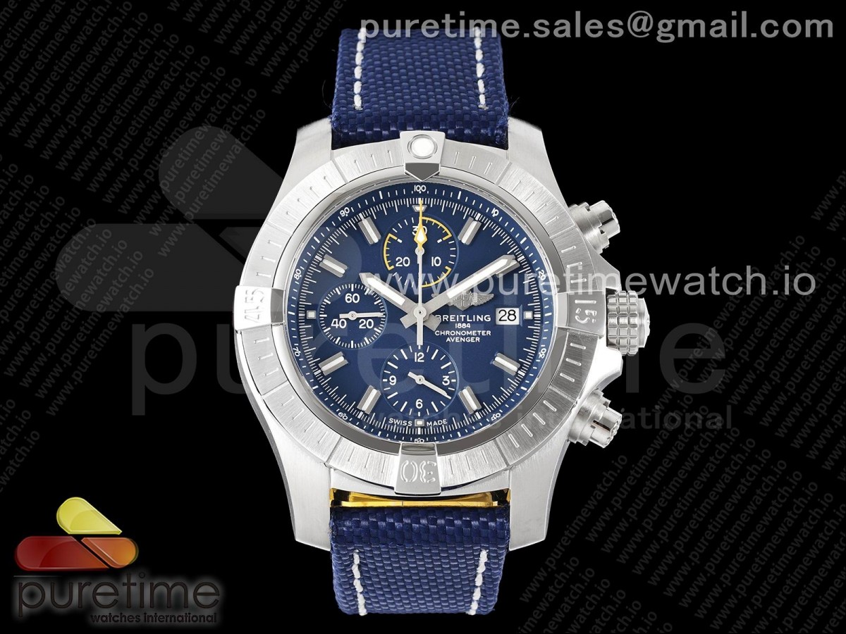 [TF] Breitling Avenger Chrono SS Blue Dial on Blue Nylon Strap A7750