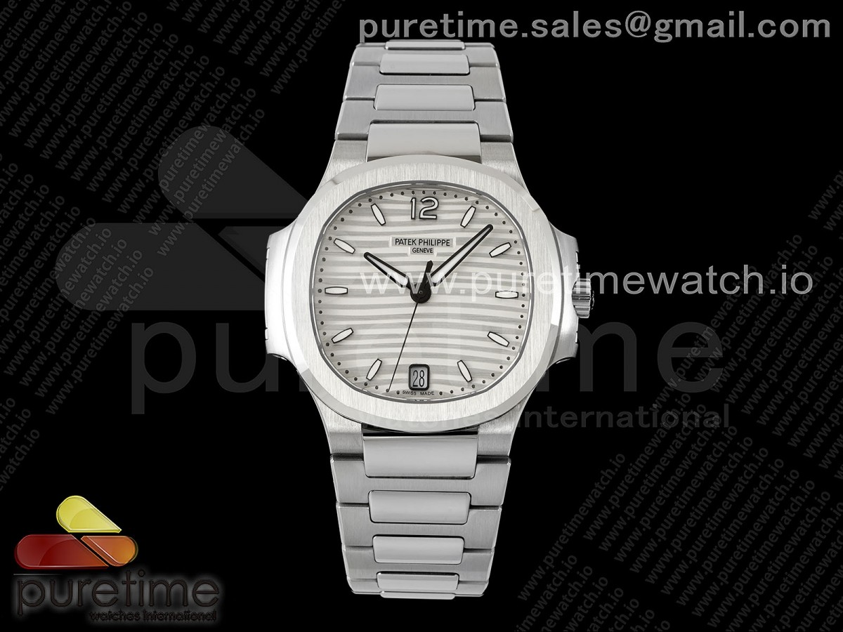 [PPF] Patek Philippe Nautilus 7118 Ladies SS White Dial on SS Bracelet 324CS