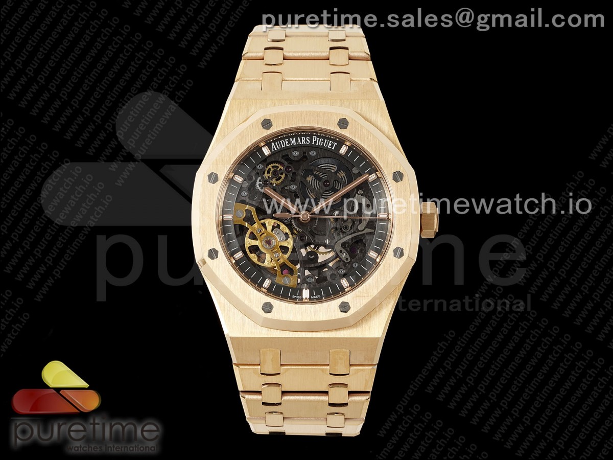 [ZF] Audemars Piguet Royal Oak 41mm Skeleton 15407 RG Skeleton Dial on RG Bracelet A3132