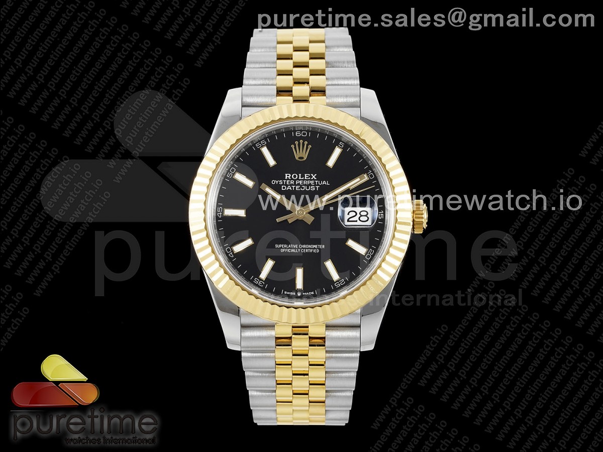 [VSF] Rolex DateJust 41 126333 904L SS Black Stick Dial on Jubilee Bracelet VS3235