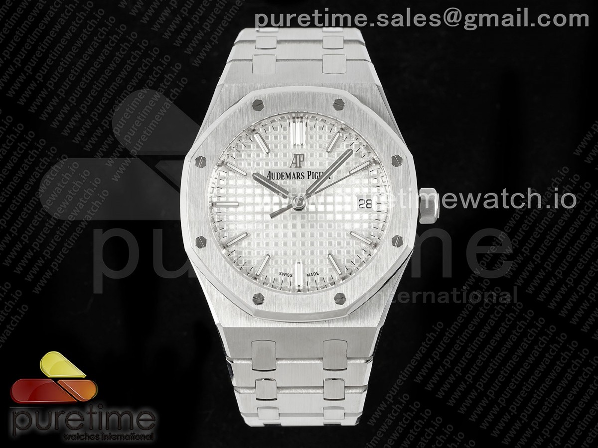 [ZF] Audemars Piguet Royal Oak 34mm SS White Textured Dial on SS Bracelet A5800