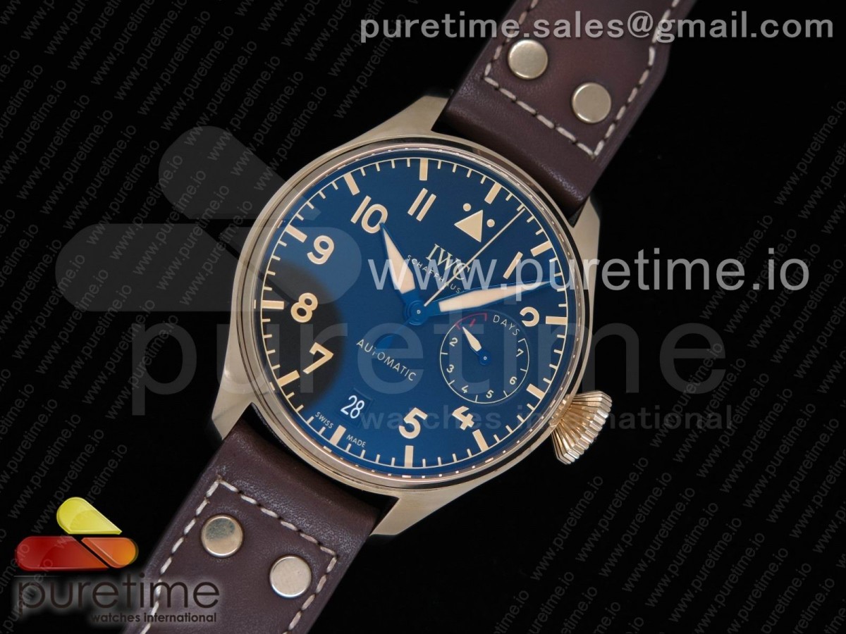 [ZF] IWC Big Pilot IW501005 Real Bronze Black Dial on Brown Leather Strap A52000