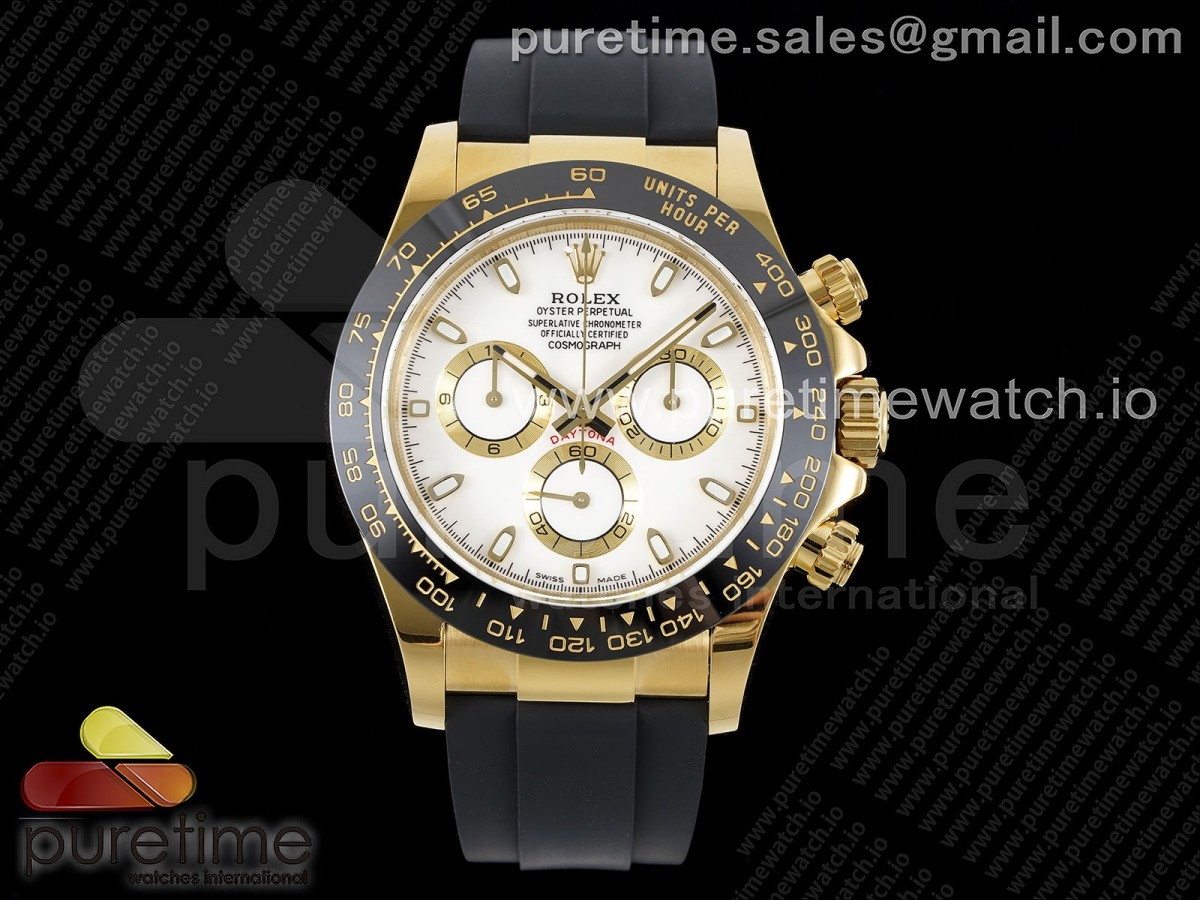 [QF] Rolex Daytona 116518 White Dial on Oysterflex Rubber Strap SA4130