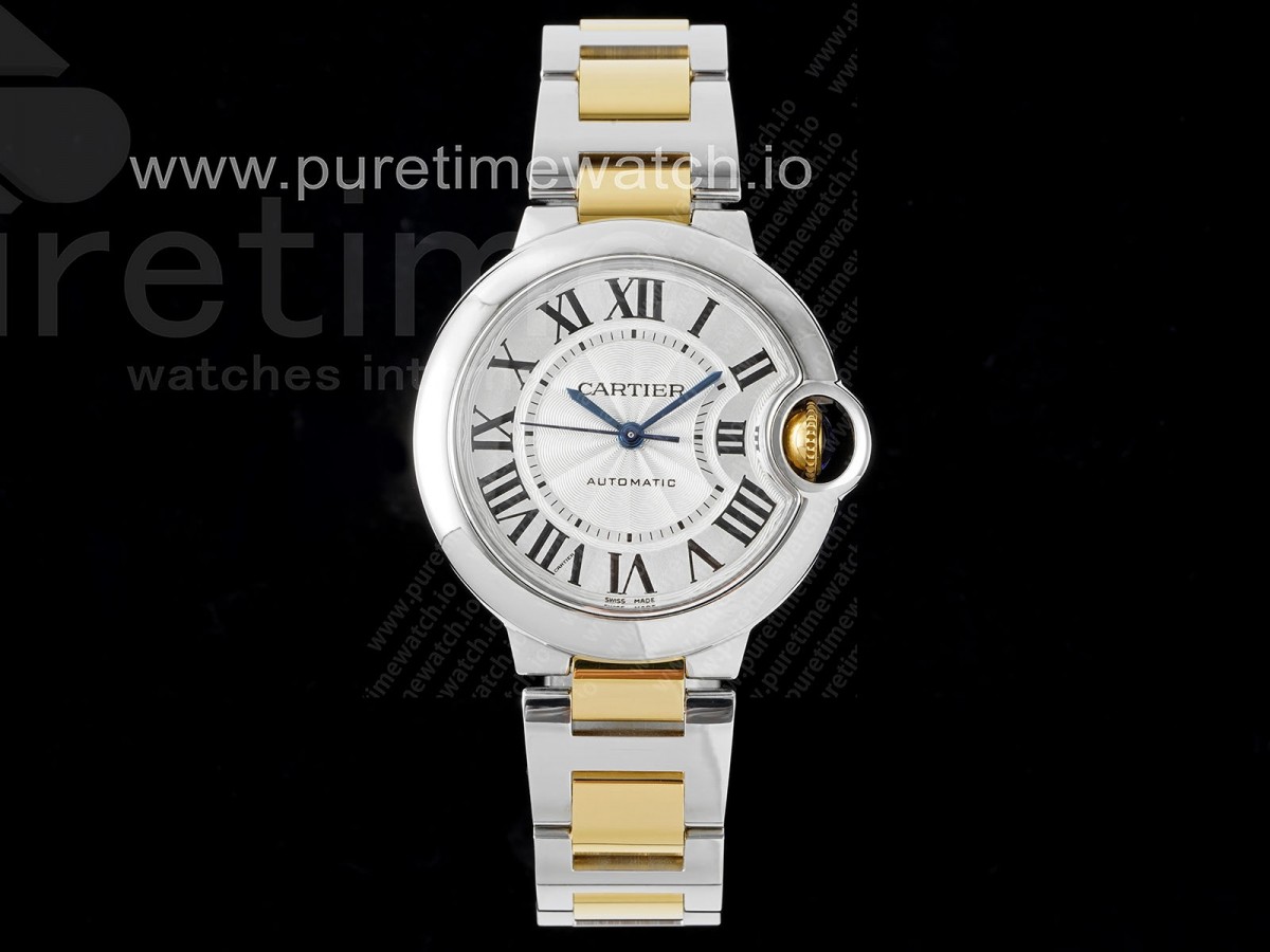 [3KF] Cartier Ballon Bleu 33mm SS/YG White Dial on SS/YG Bracelet A076