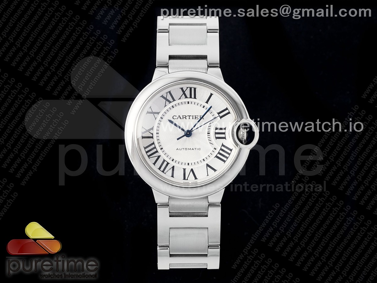 [CHF] Cartier Ballon Bleu 36mm SS White Texture Dial on SS Bracelet NH05A