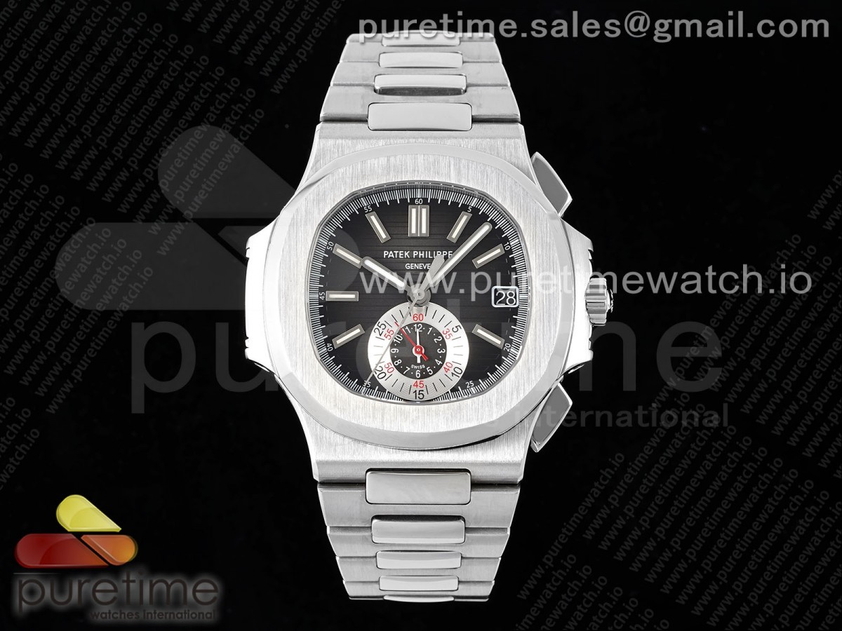 [PPF] Patek Philippe Nautilus 5980 SS Black Dial on SS Bracelet A28-520