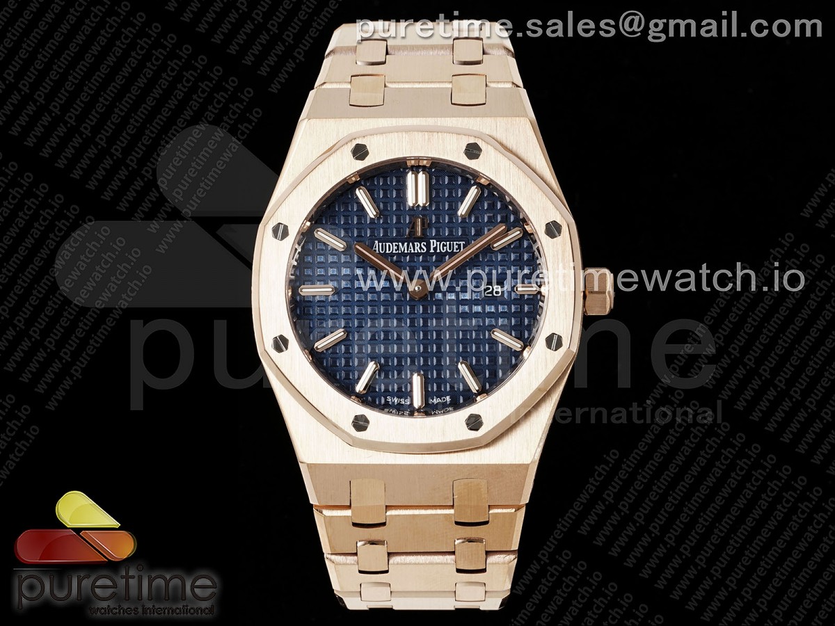 [ZF] Audemars Piguet Lady Royal Oak 33mm RG Blue Dial on RG Bracelet ETA Quartz