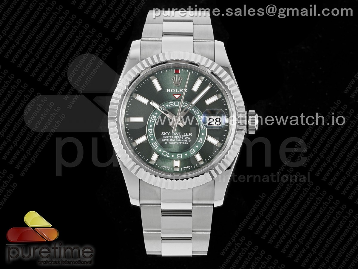 [ZF] Rolex Sky-Dweller 326934 904L SS Green Dial on SS Bracelet A2824