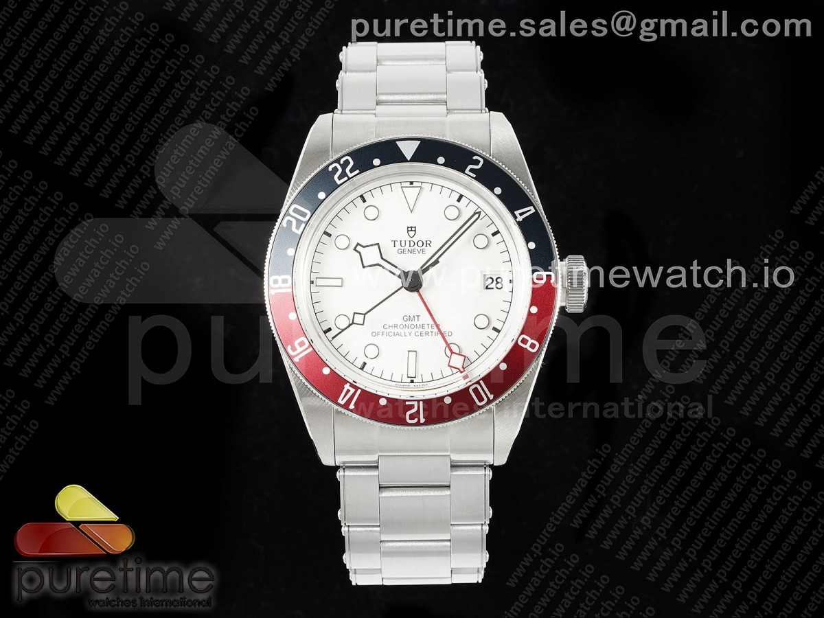 [ZF] Tudor Black Bay GMT Pepsi Blue/Red Bezel White Dial on SS Bracelet A2836