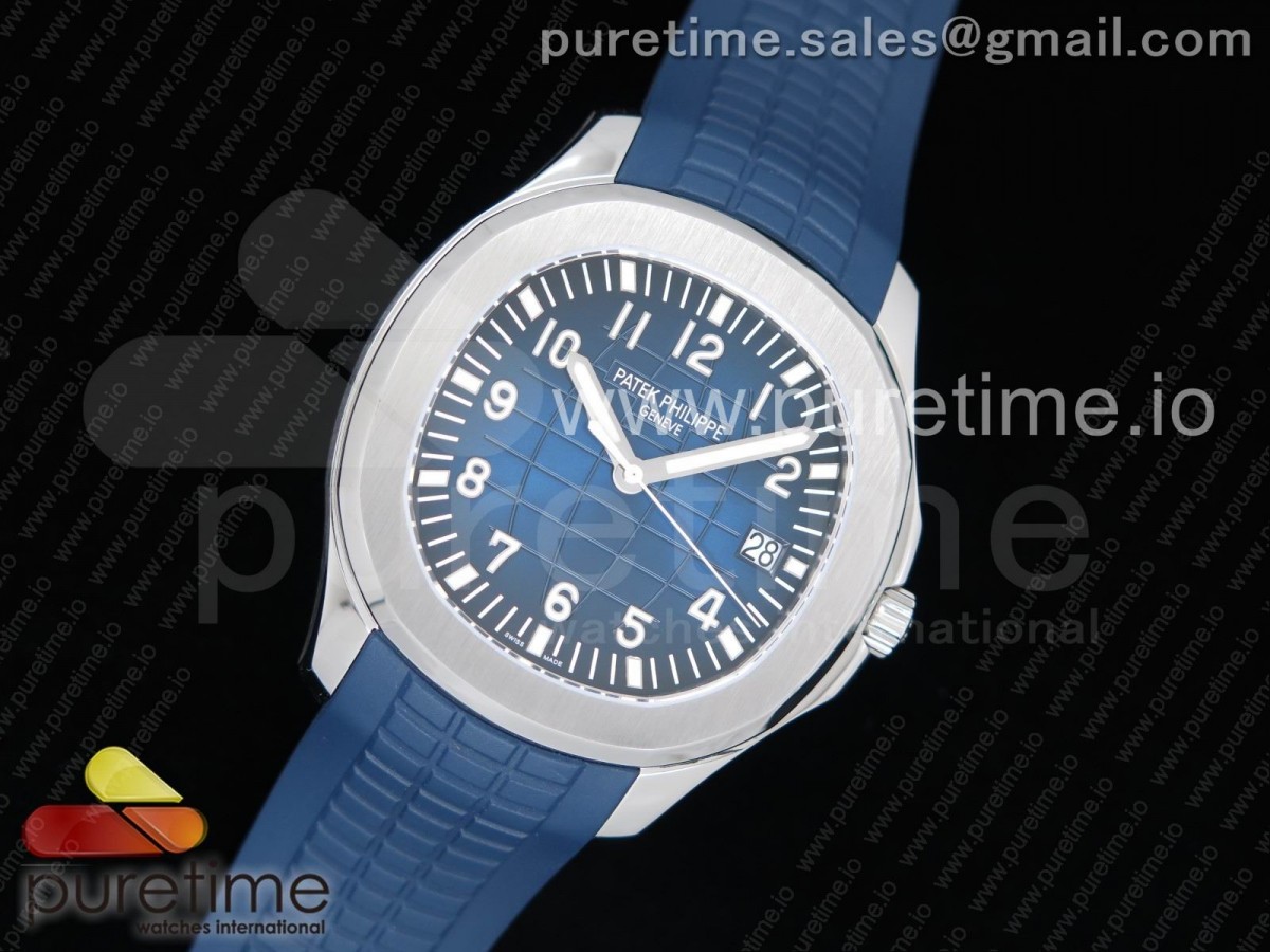 [ZF] Patek Philippe Aquanaut 5168G 42mm SS Blue Dial on Blue Rubber Strap 324CS