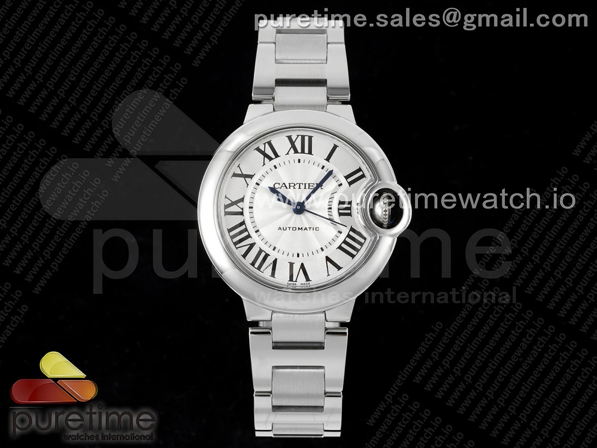 [3KF] Cartier Ballon Bleu 33mm SS White Dial on SS Bracelet A076