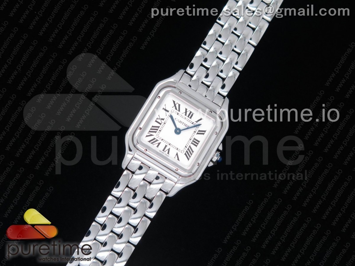 [K11] Cartier Panthère Secrete Ladies 27mm SS White Dial on SS Bracelet Ronda Quartz