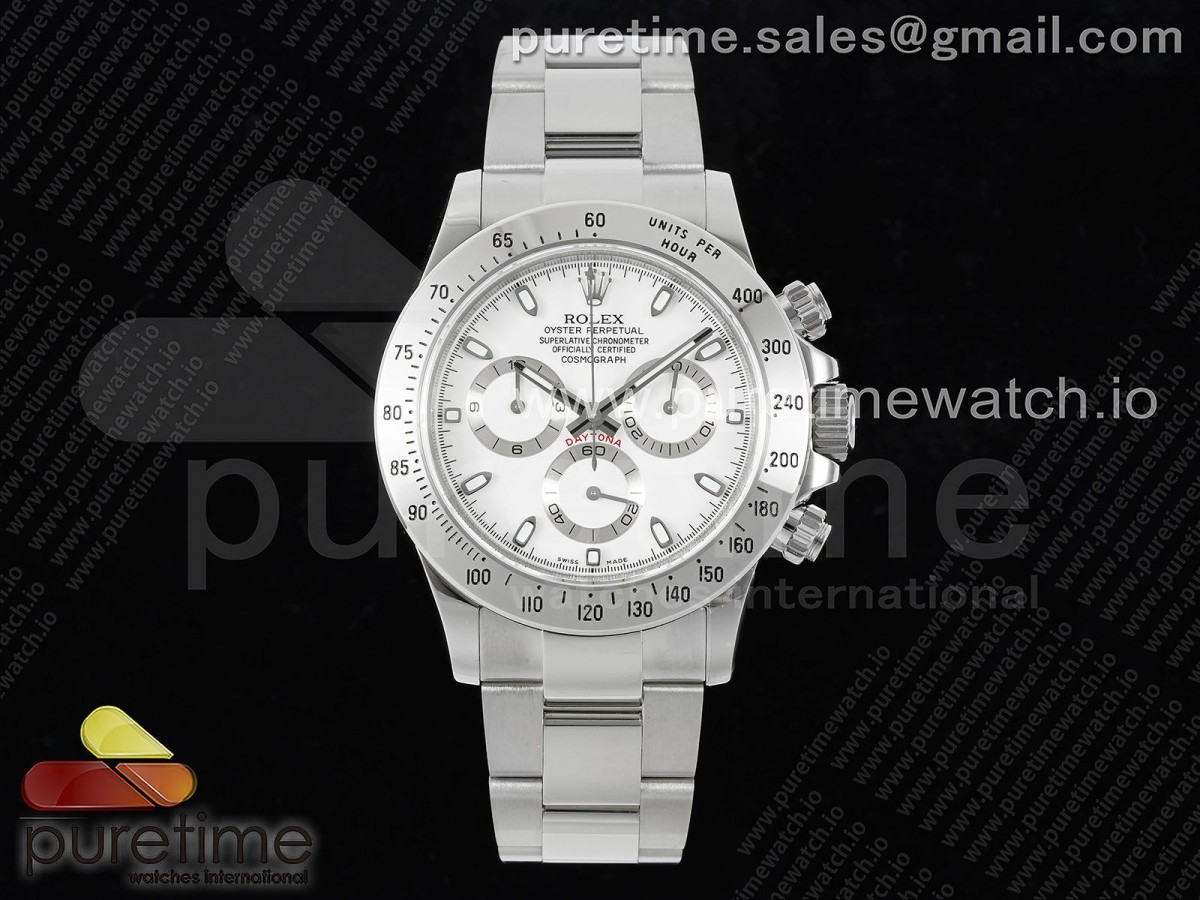 [QF] Rolex Daytona 116520 904L SS Case and Bracelet White Dial SA4130