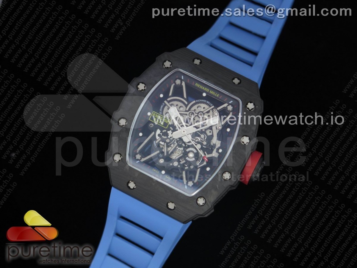 [KVF] Richard Mille RM035-02 Skeleton Dial Red on Blue Rubber Strap MIYOTA8215 V3