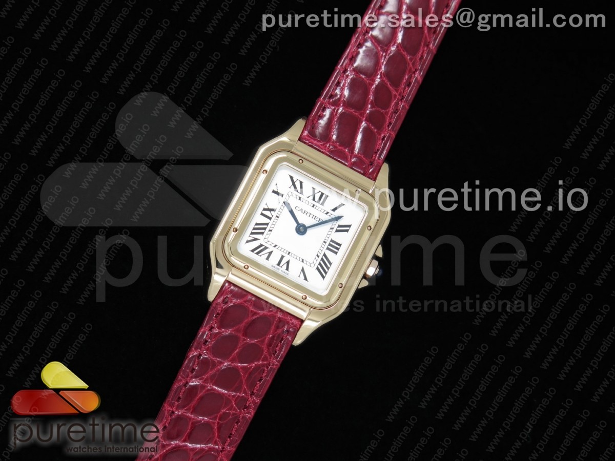 [K11] Cartier Panthère Secrete Ladies 27mm RG White Dial on Red Croco Strap Ronda Quartz