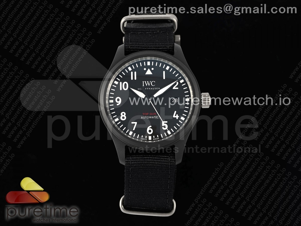 [ZF] IWC Pilot’s Watch Top Gun Black Ceramic IW326901 on Black Nylon Strap A32111