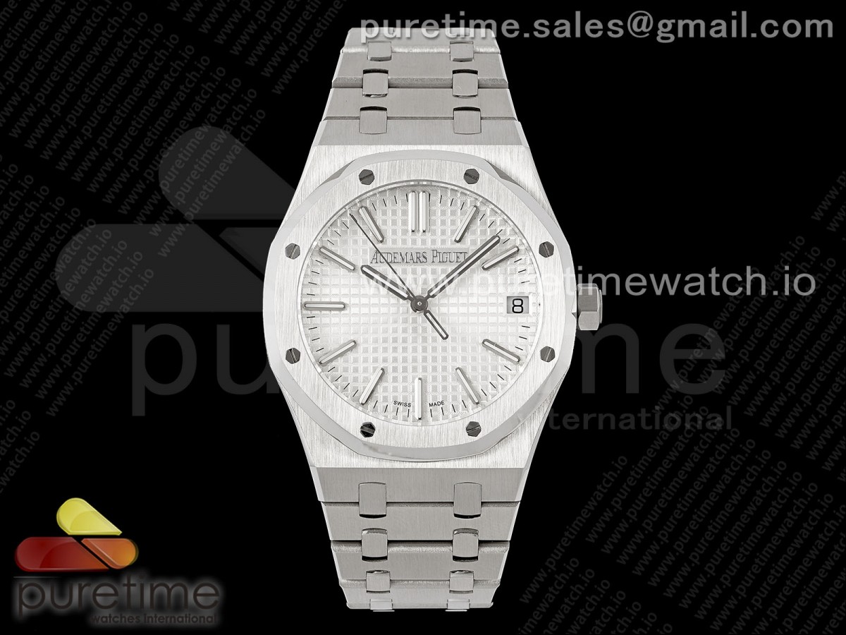 [BF] Audemars Piguet Royal Oak 41mm 15500 SS White Textured Dial on SS Bracelet A4302