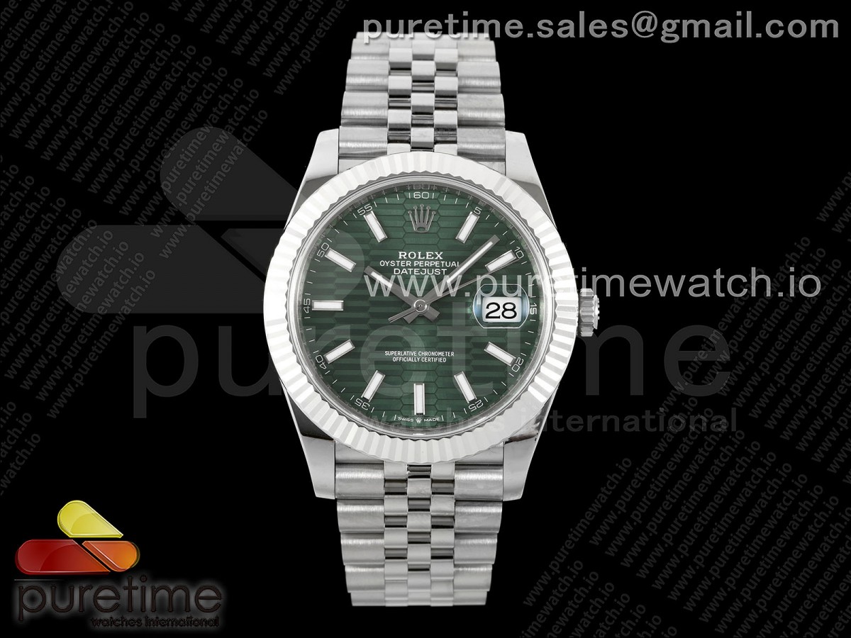 [VSF] Rolex DateJust 41 126334 904L SS Green Textured Dial on Jubilee Bracelet VS3235