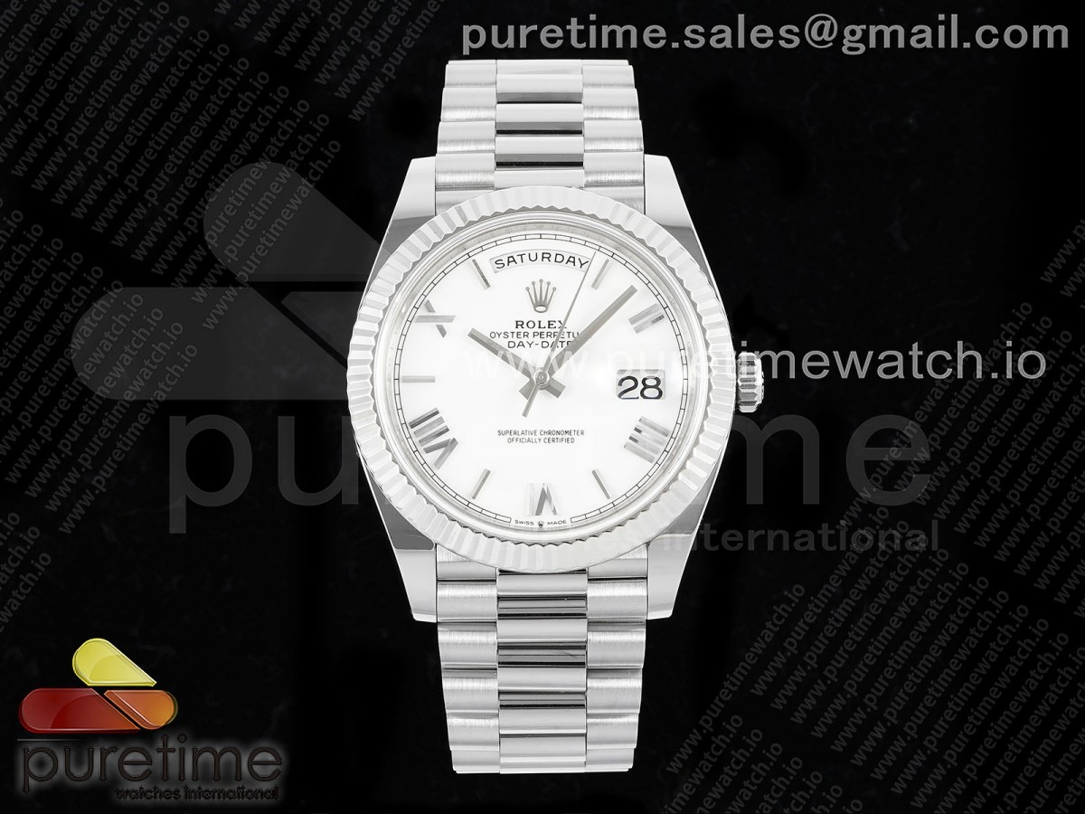 [ARF] Rolex Day Date 40 SS 228236 White Roman Dial on President Bracelet VR3255 (Gain Weight)