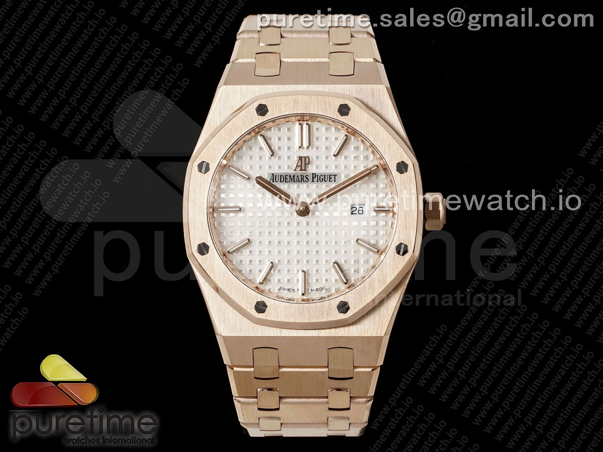 [ZF] Audemars Piguet Lady Royal Oak 33mm RG White Dial on RG Bracelet ETA Quartz