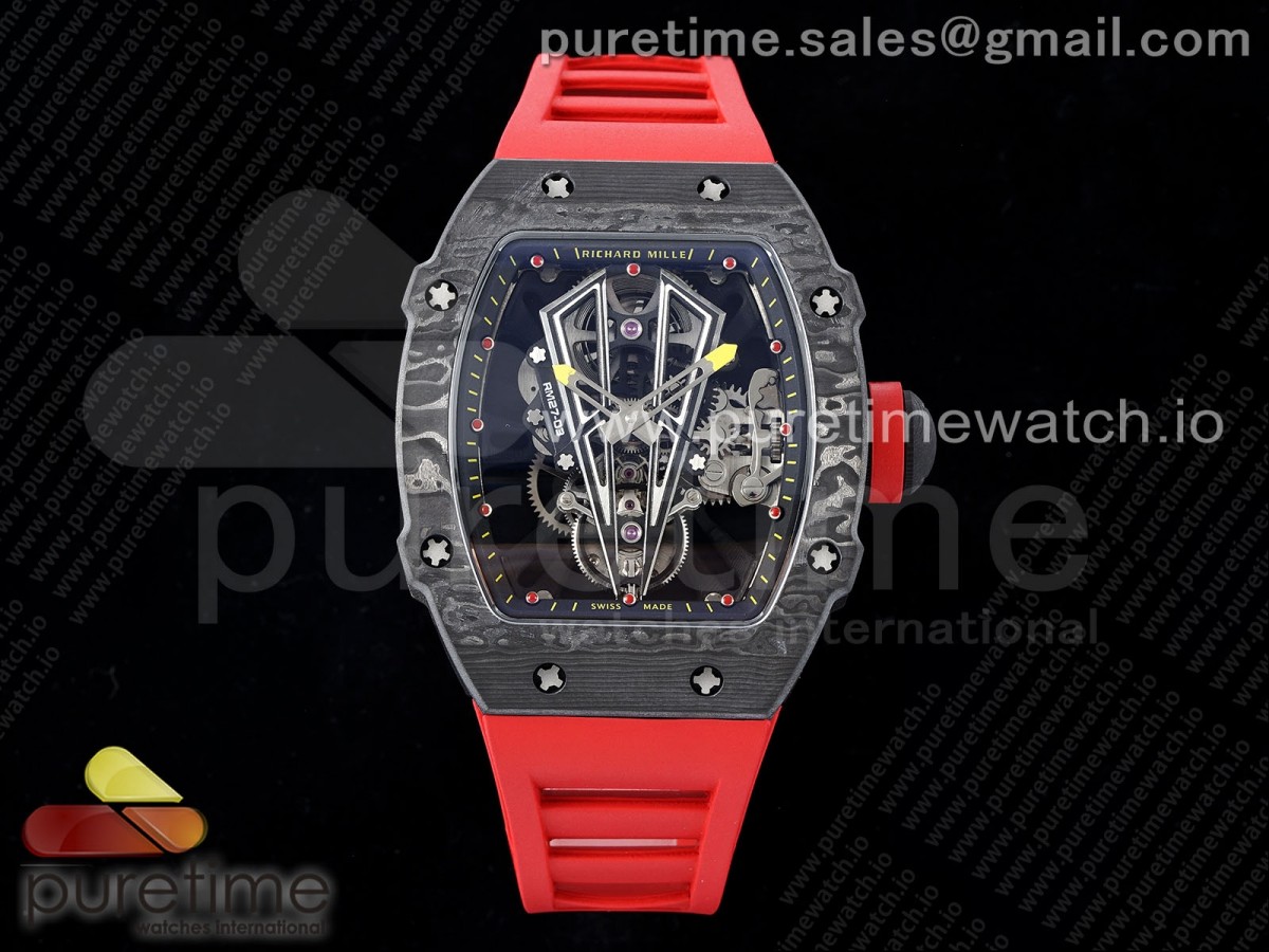 [RMF] Richard Mille RM027-03 NTPT Real Tourbillon Skeleton Dial on Red Rubber Strap