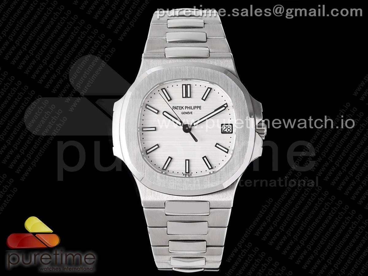 [3KF] Patek Philippe Nautilus 5711/1A White Textured Dial on SS Bracelet A324 Super Clone V2