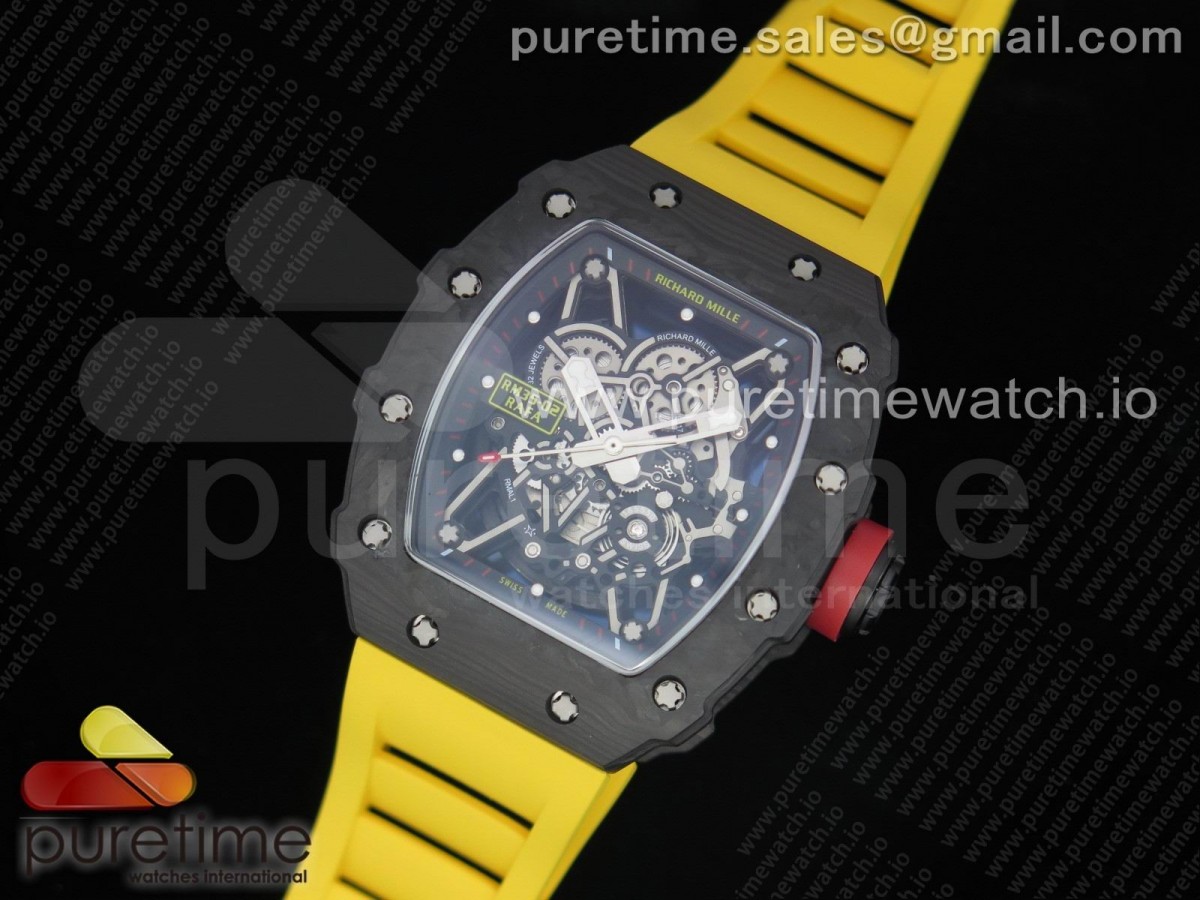 [KVF] Richard Mille RM035-02 Skeleton Dial Red on Yellow Rubber Strap MIYOTA8215 V3