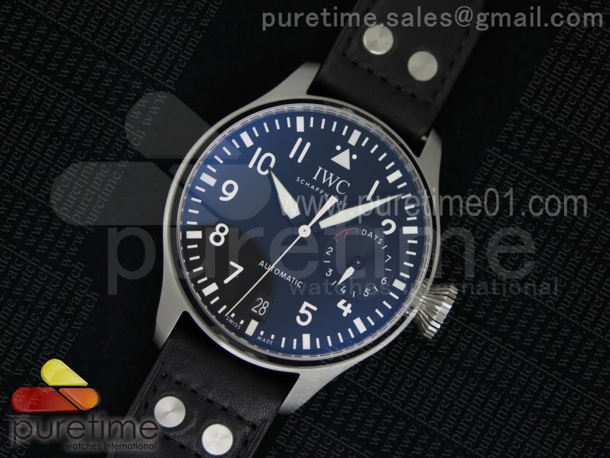 [ZF] IWC Big Pilot Real PR IW500912 2016SIHH on Black Leather Strap A51111