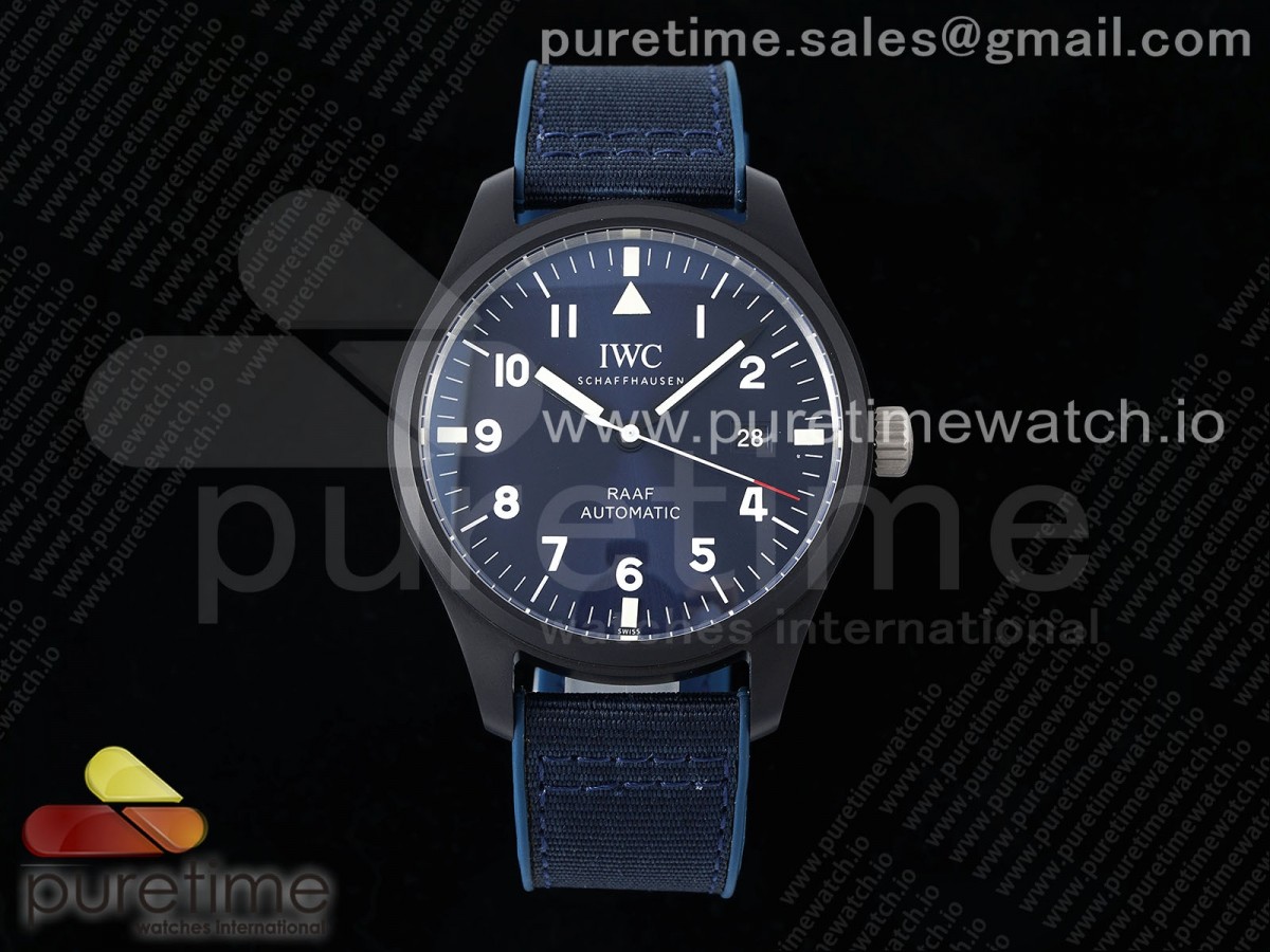 [M+F] IWC Pilot’s Watch ‘RAAF’ Black Ceramic on Blue Nylon Strap A2892