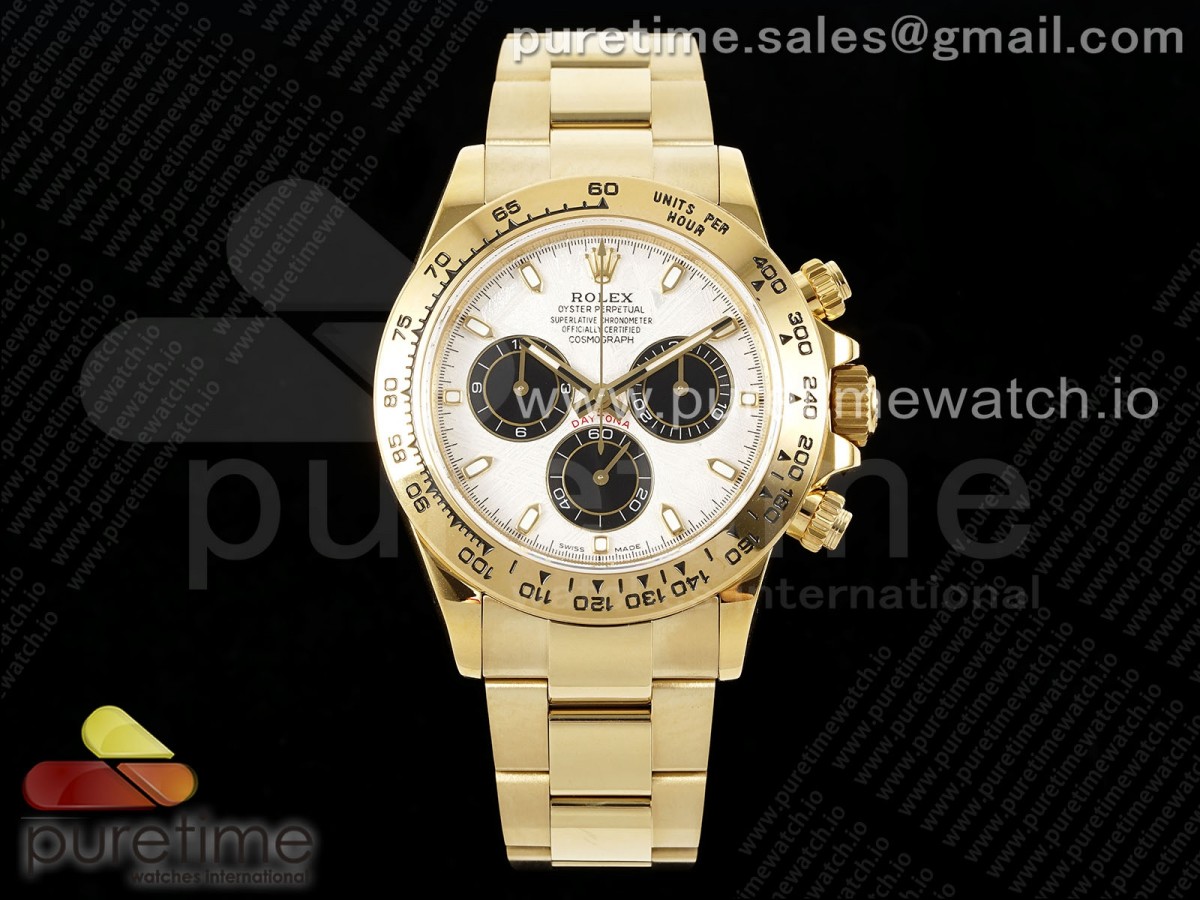 [QF] Rolex Daytona 116508 White/Black Dial on YG Bracelet SH4130 V3 (Gain Weight)