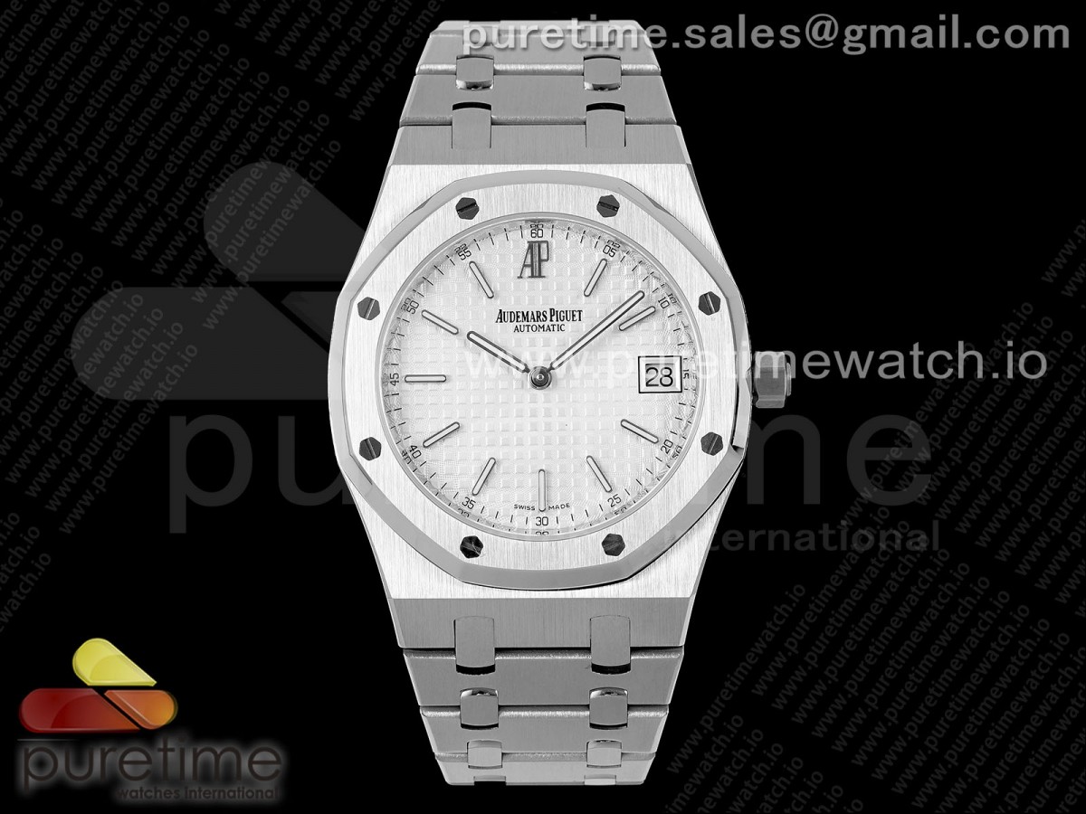 [BF] Audemars Piguet Royal Oak 39mm 15202 SS White Textured Dial on SS Bracelet A2121