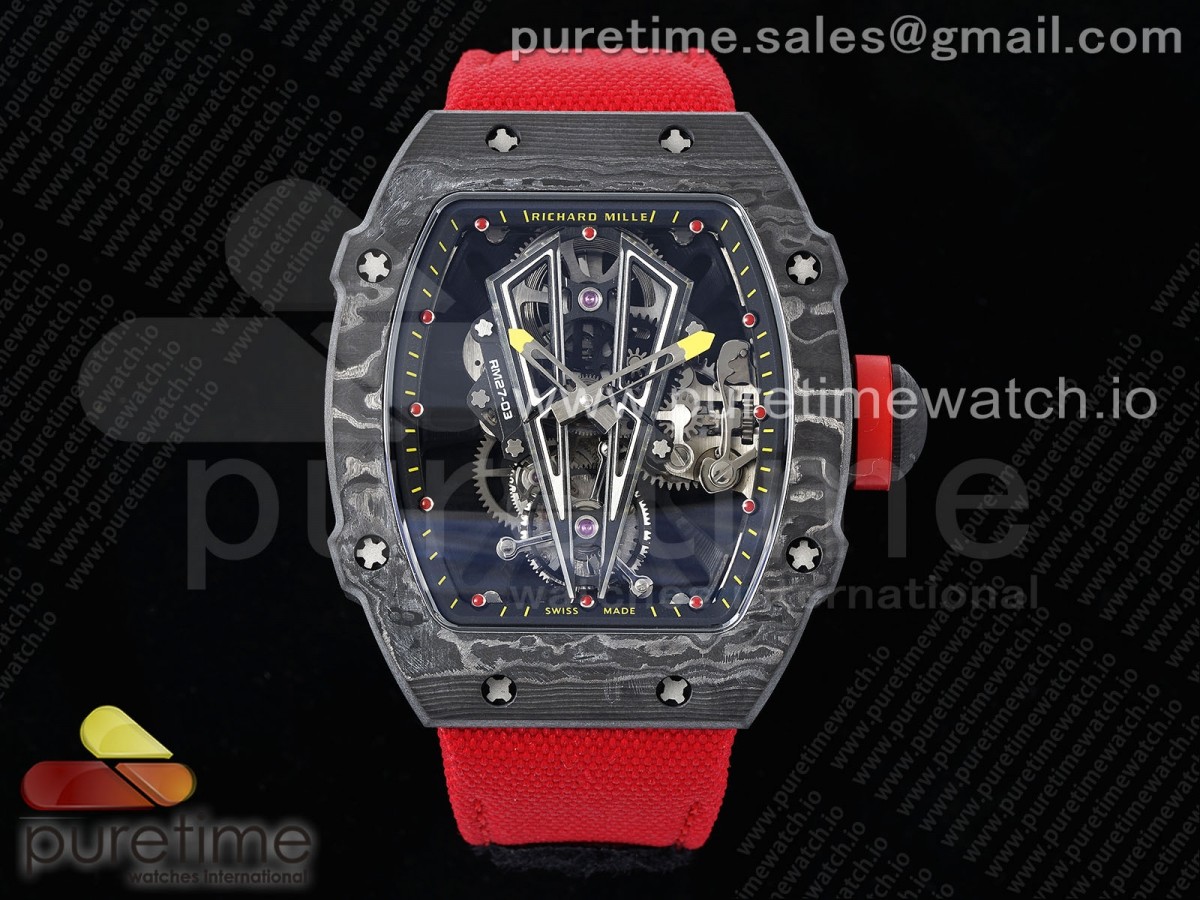 [RMF] Richard Mille RM027-03 NTPT Real Tourbillon Skeleton Dial on Red Nylon Strap