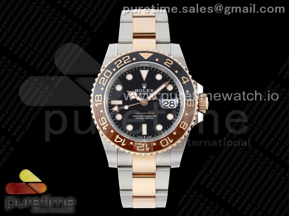 [Clean] Rolex GMT-Master II 126711 CHNR Black/Brown Ceramic on SS/RG Bracelet DD3285 CHS