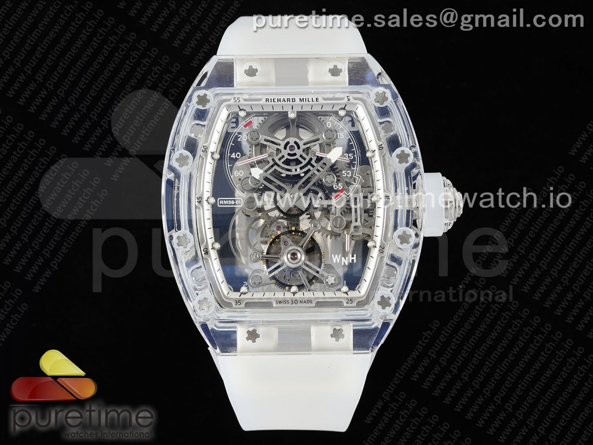 [RMF] Richard Mille RM56-01 Transparent Tourbillon Skeleton Dial on Transparent Rubber Strap