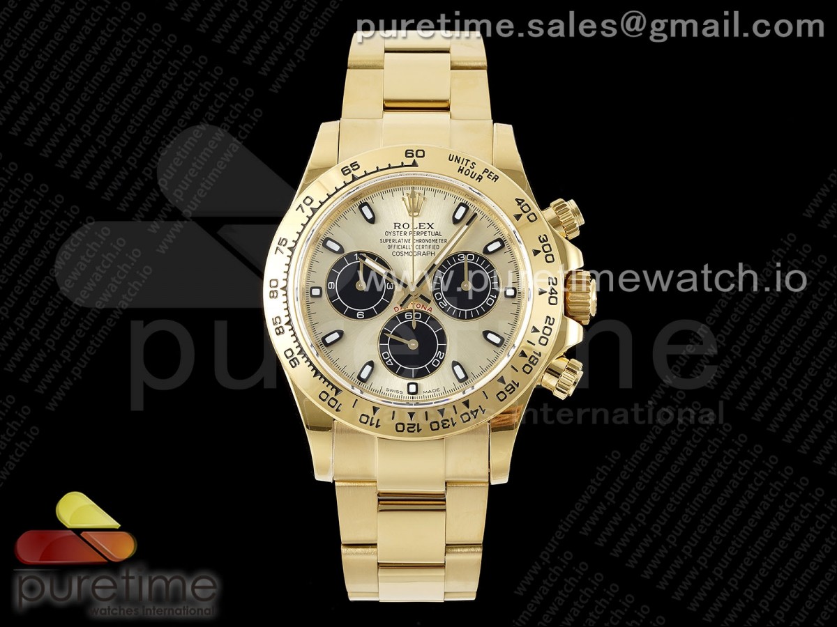 [QF] Rolex Daytona 116508 YG Dial on YG Bracelet SA4130 V2