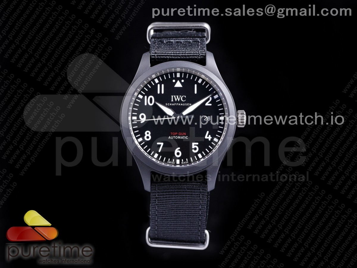 [MKF] IWC Spitfire Black Ceramic IW326901 Black Dial on Black Nylon Strap MIYOTA 9015