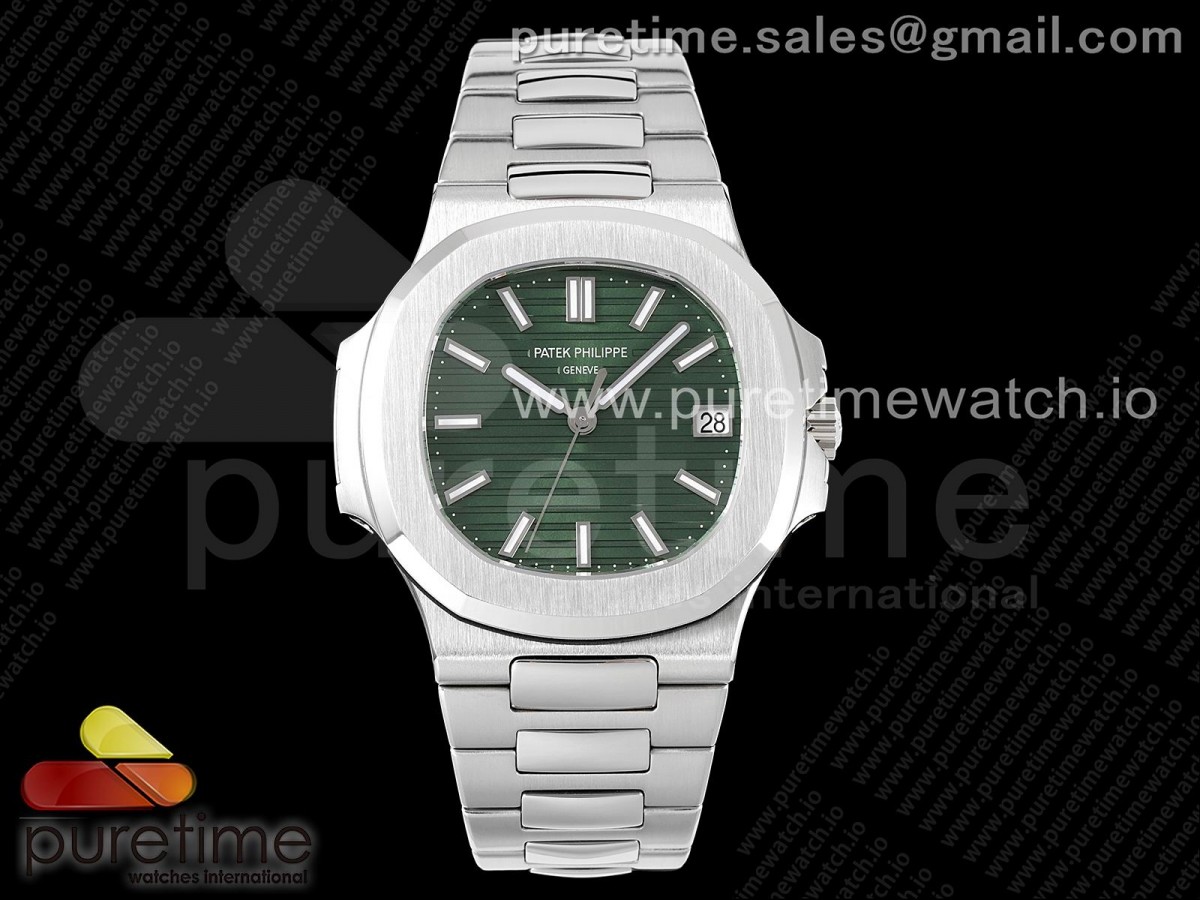 [3KF] Patek Philippe Nautilus 5711/1A Green Textured Dial on SS Bracelet A324 Super Clone V2