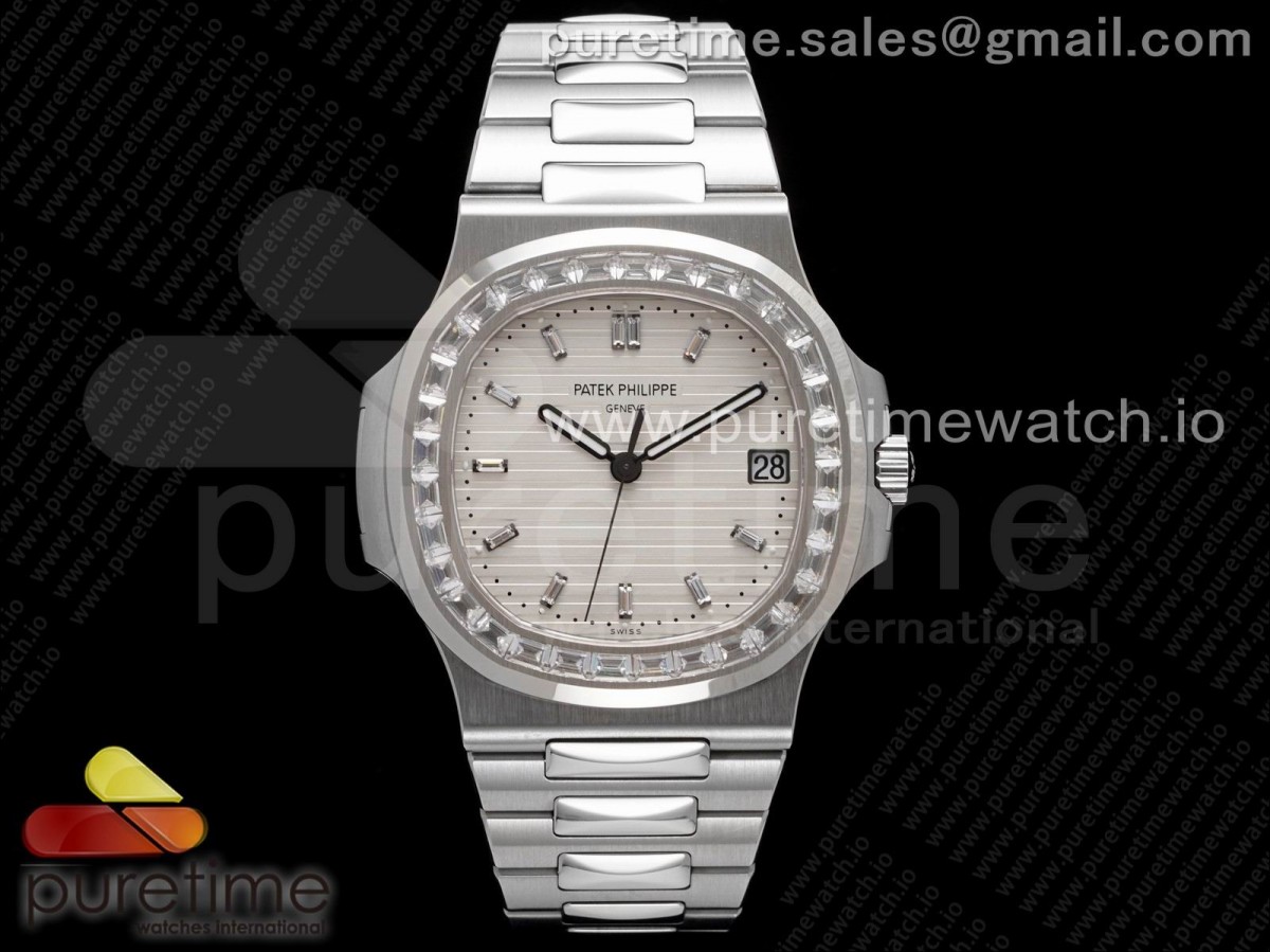 [PPF] Patek Philippe Nautilus 5711 SS White Dial Diamonds Markers and Bezel on SS Bracelet 324CS V3