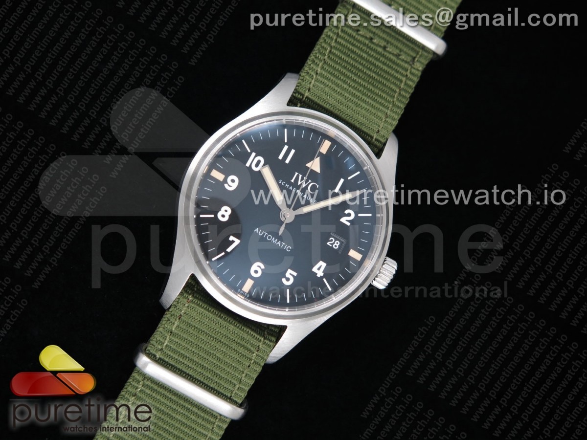 [M+F] IWC Mark XVIII “TRIBUTE TO MARK XI” IW327007 Black Dial on Green Nylon Strap A35111