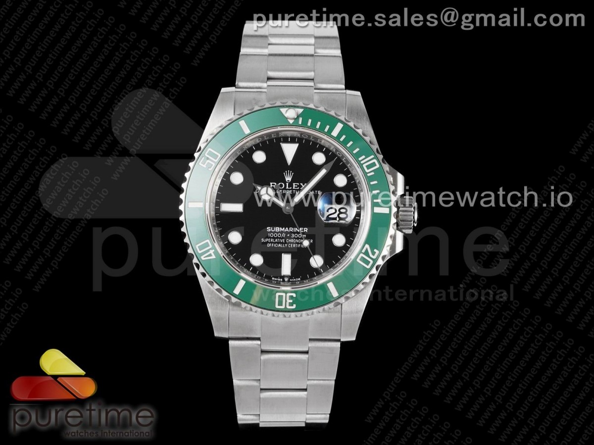 [EWF] Rolex Submariner 41mm 126610 LV Kermit Black Dial on SS Bracelet A3235