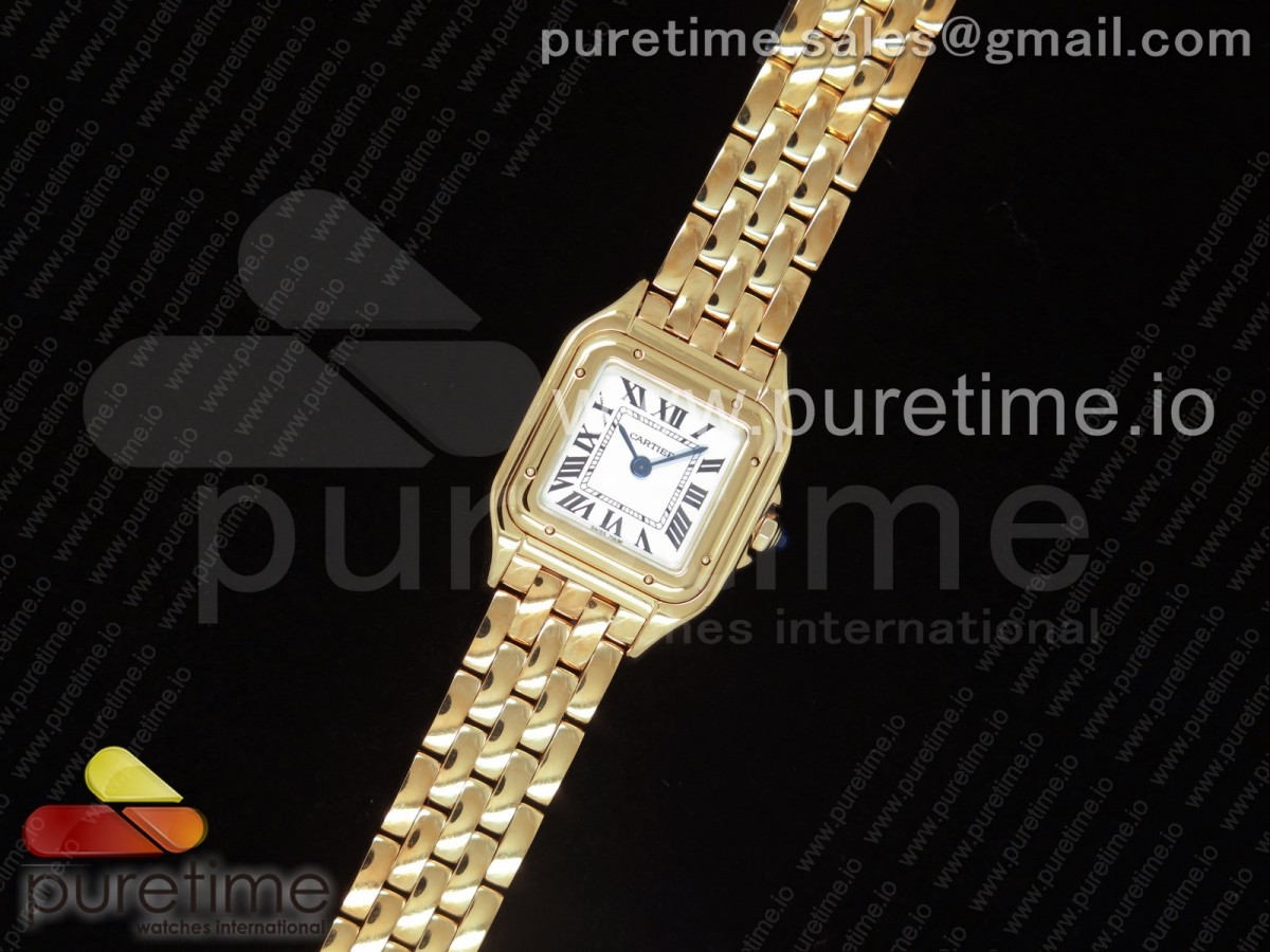 [K11] Cartier Panthère Secrete Ladies 22mm YG White Dial on YG Bracelet Ronda Quartz