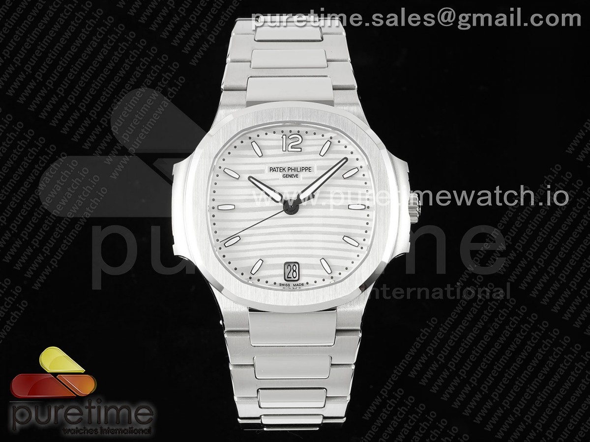 [3KF] Patek Philippe Nautilus 7118 Ladies White Dial on SS Bracelet A324 Super Clone