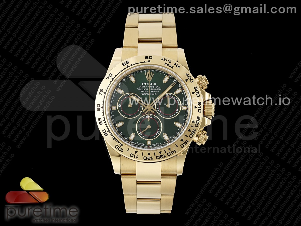 [Clean] Rolex Daytona 116508 Green Dial on YG Bracelet SA4130 V2