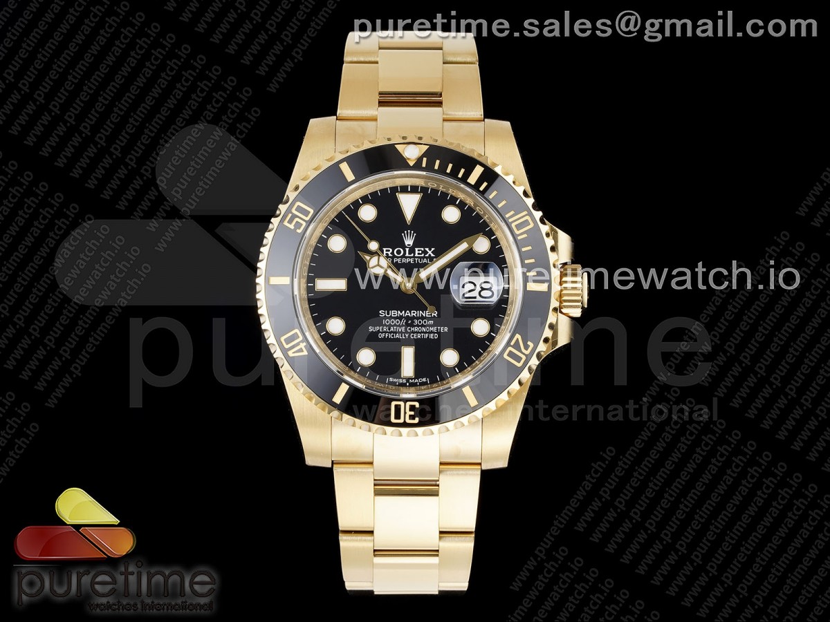 [Clean] Rolex Submariner 116618 LN Black Ceramic YG Plated 904L Steel VR3135