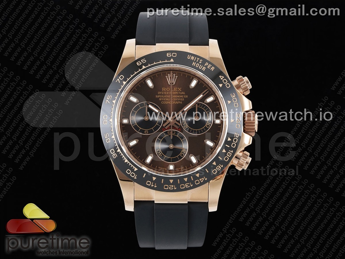 [QF] Rolex Daytona 116515 Chocolate Dial on Oysterflex Rubber Strap SA4130