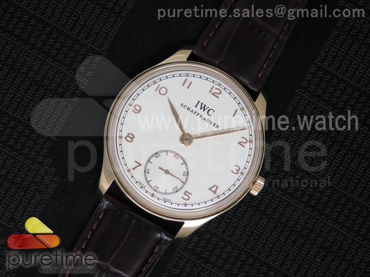 [ZF] IWC Portuguese IW545409 RG White Dial on Brown Leather Strap A6498