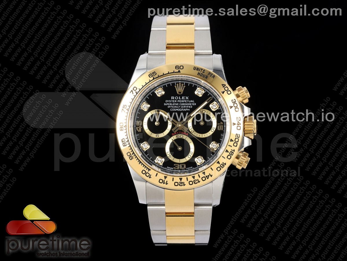 [BTF] Rolex Daytona 116503 904L SS Case and Bracelet Black Diamonds Dial SA4130