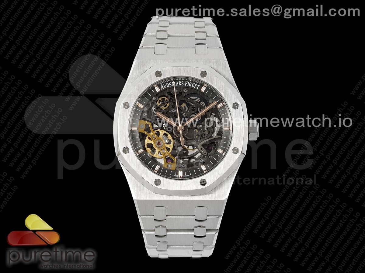 [ZF] Audemars Piguet Royal Oak 41mm Skeleton 15407 SS Skeleton Dial on SS Bracelet A3132