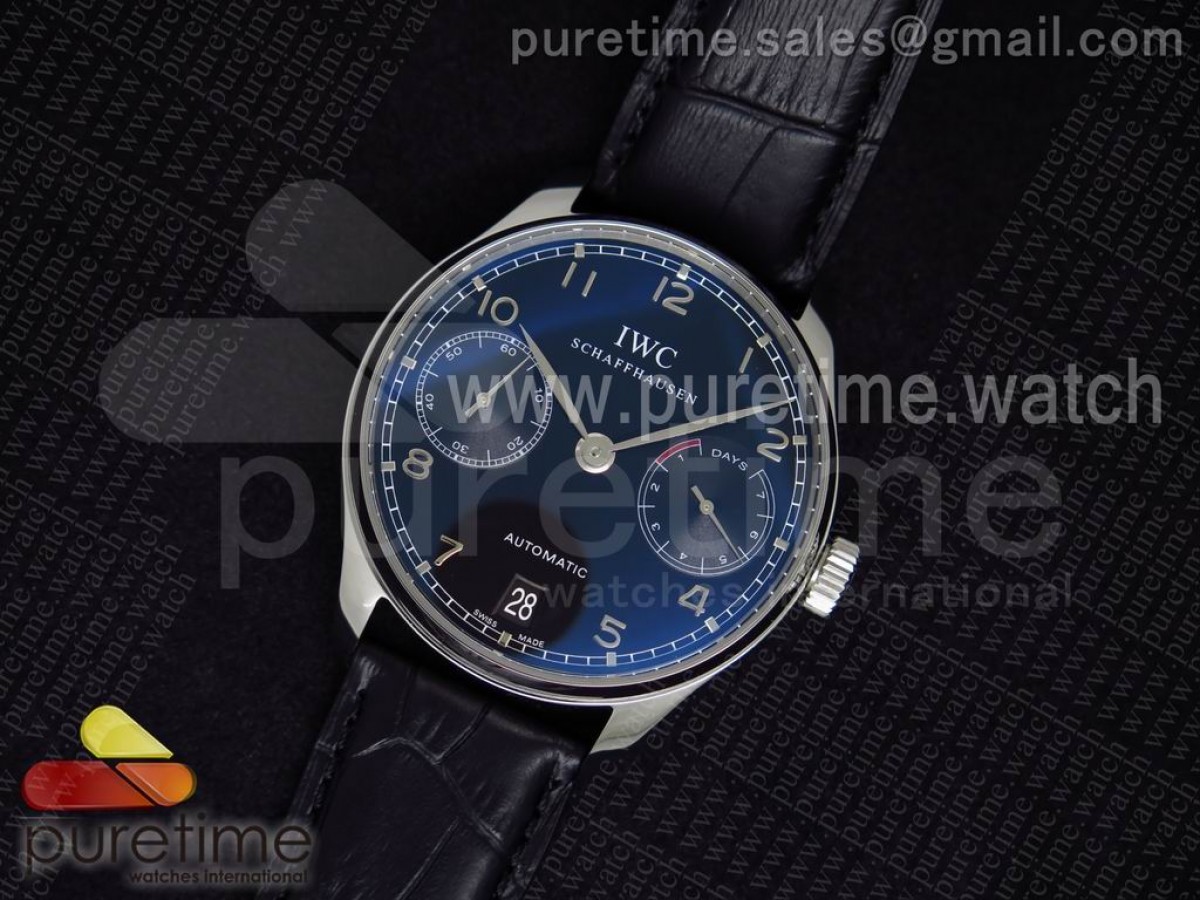 [ZF] IWC Portuguese Real PR IW500109 Black Dial on Black Leather Strap A52010 V2